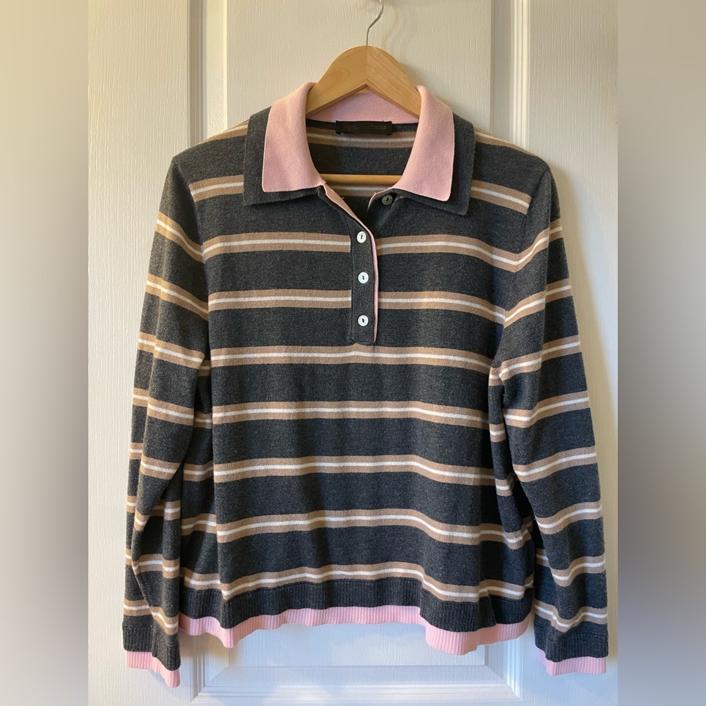 Zara Striped Combined Knit Polo Shirt